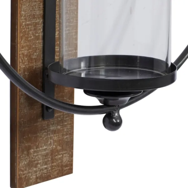 Sconces-Kirkland's Home Black Hoop Glass Sleeve Wall Sconce, 28 In.