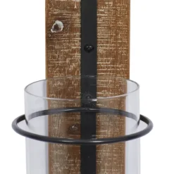 Sconces-Kirkland's Home Black Hoop Glass Sleeve Wall Sconce, 28 In.