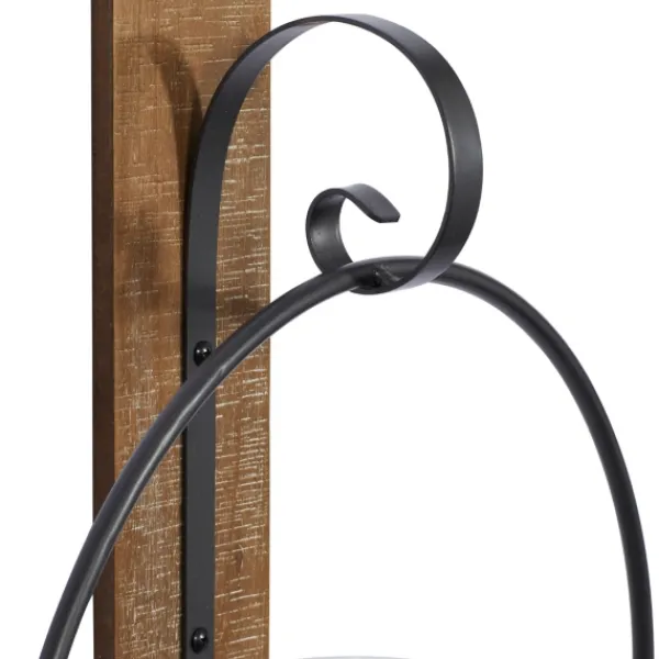Sconces-Kirkland's Home Black Hoop Glass Sleeve Wall Sconce, 24 In.