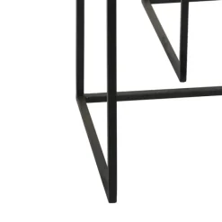 Kitchen Islands & Bar Carts-Kirkland's Home Black Iron And Glass Top Bar Cart