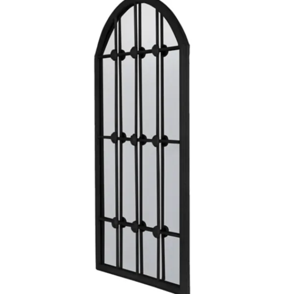 Decorative Mirrors-Kirkland's Home Black Iron Arched Windowpane Mirror