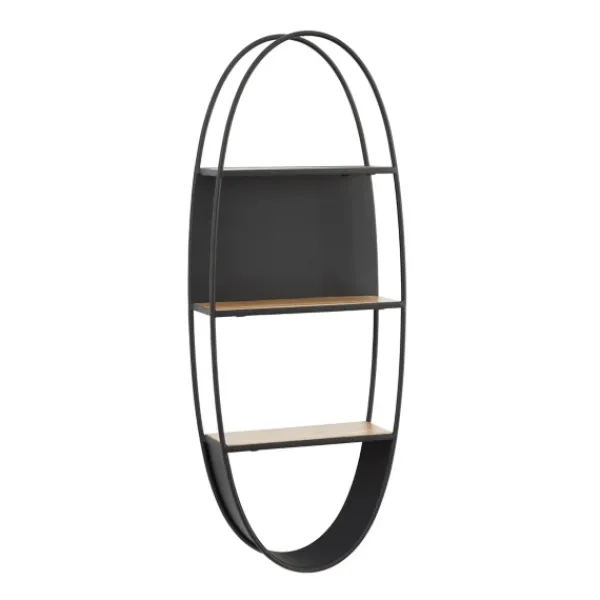 Shelves-Kirkland's Home Black Iron Oval Frame Wall Shelf