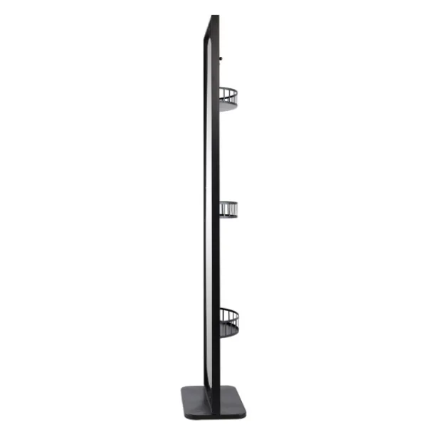 Full Length & Floor Mirrors-Kirkland's Home Black Iron Swivel Floor Mirror With Shelves