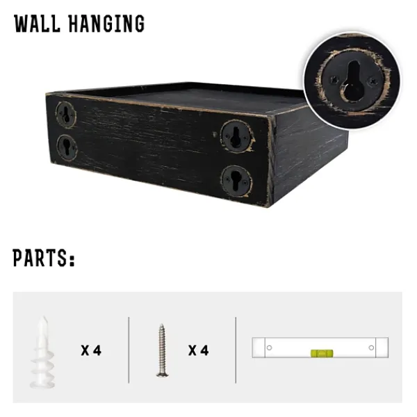 Shelves-Kirkland's Home Black Led Floating Shelf With Remote, 10 In.