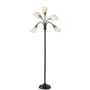 Floor Lamps-Kirkland's Home Black 5-Light Adjustable Tree Floor Lamp Black/White