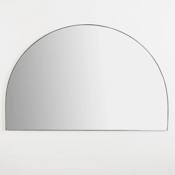 Framed Mirrors-Kirkland's Home Black Linear Half Moon Mirror
