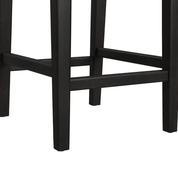 Bar Stools & Counter Height Stools-Kirkland's Home Black Lowback Padded Counter Stool Black/Tan