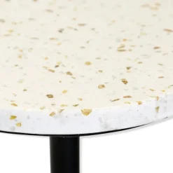 Accent & End Tables-Kirkland's Home Black Marble Top Pedestal Cocktail Table Black/White