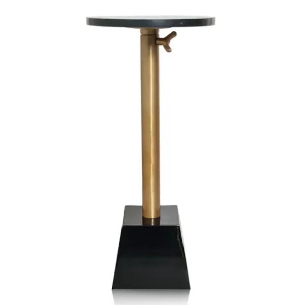Accent & End Tables-Kirkland's Home Black Marble Top Tapered Base Accent Table, 10 In.