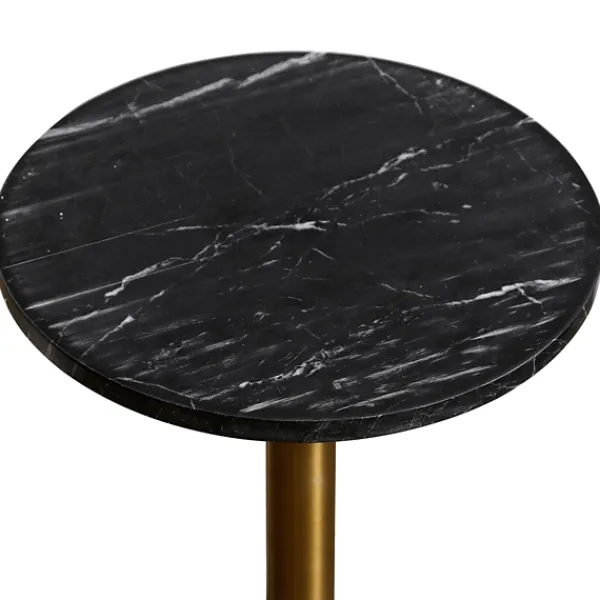 Accent & End Tables-Kirkland's Home Black Marble Top Tapered Base Accent Table, 12 In.