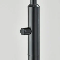 Floor Lamps-Kirkland's Home Black Metal And Frosted Glass Globe Floor Lamp Tan
