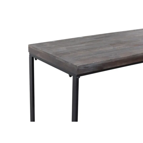 Console Tables-Kirkland's Home Black Metal And Wood Contemporary Console Table Black/Gray