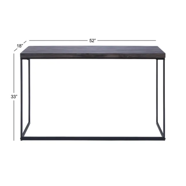Console Tables-Kirkland's Home Black Metal And Wood Contemporary Console Table Black/Gray