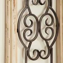 Wall Plaques-Kirkland's Home Black Metal Farmhouse Scroll Wall Plaque White/Black