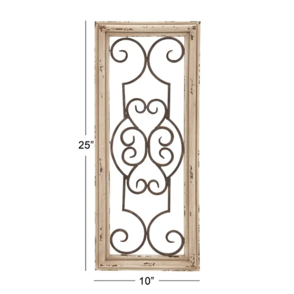 Wall Plaques-Kirkland's Home Black Metal Farmhouse Scroll Wall Plaque White/Black