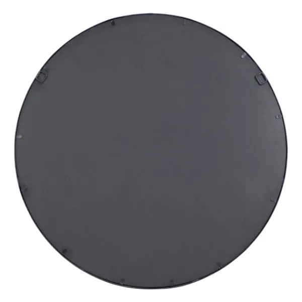 Decorative Mirrors-Kirkland's Home Black Metal Grid Overlay Round Mirror