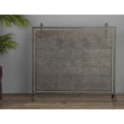 Fireplace Accessories-Kirkland's Home Black Metal Mesh Fireplace Screen