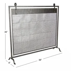 Fireplace Accessories-Kirkland's Home Black Metal Mesh Fireplace Screen