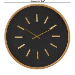 Clocks-Kirkland's Home Black Metal Modern Thomas Wall Clock