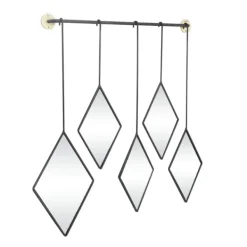 Decorative Mirrors-Kirkland's Home Black Metal Nova Hanging Wall Mirror