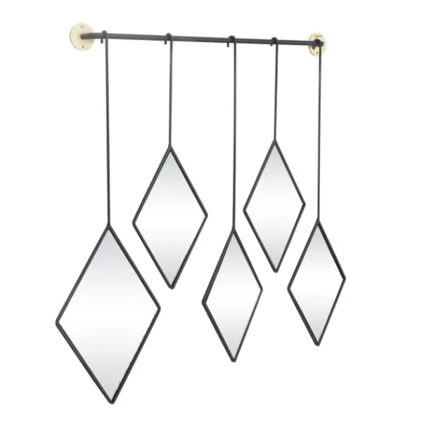 Decorative Mirrors-Kirkland's Home Black Metal Nova Hanging Wall Mirror