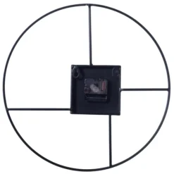 Clocks-Kirkland's Home Black Metal Open Back Abstract Wall Clock