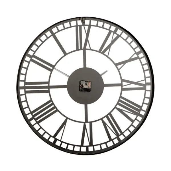 Clocks-Kirkland's Home Black Metal Open Frame Wall Clock
