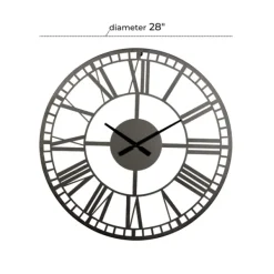 Clocks-Kirkland's Home Black Metal Open Frame Wall Clock