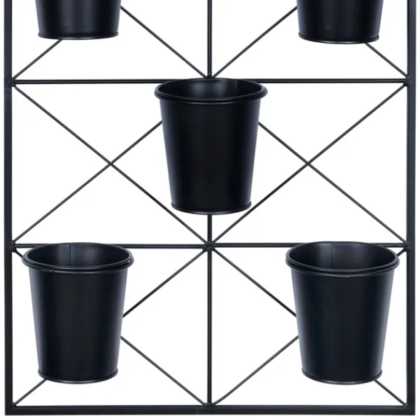 Wall Storage-Kirkland's Home Black Metal Panel 5-Pot Wall Planter