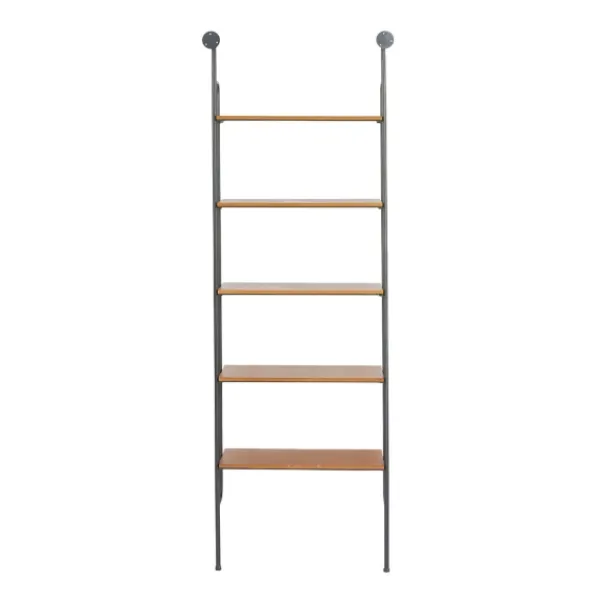 Shelves-Kirkland's Home Black Metal Pipe Frame Brown Wood Wall Shelf