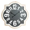 Clocks-Kirkland's Home Black Metal Quatrefoil Farmhouse Wall Clock