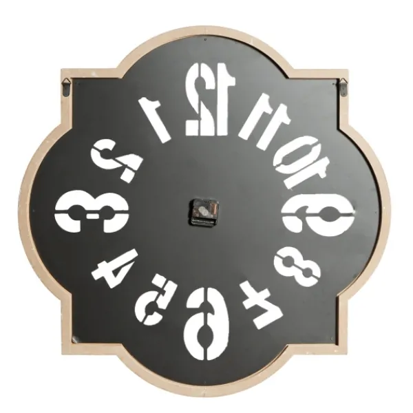 Clocks-Kirkland's Home Black Metal Quatrefoil Farmhouse Wall Clock