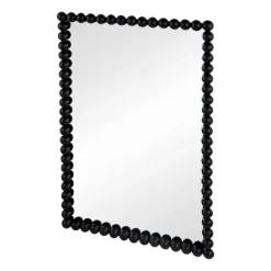 Decorative Mirrors-Kirkland's Home Black Metal Rectangle Beaded Wall Mirror