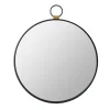 Decorative Mirrors-Kirkland's Home Black Metal Round Top Loop Wall Mirror