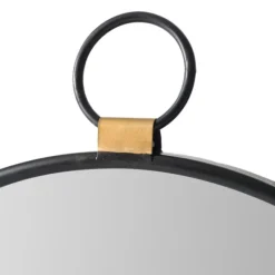 Decorative Mirrors-Kirkland's Home Black Metal Round Top Loop Wall Mirror