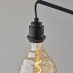 Table Lamps-Kirkland's Home Black Metal Textured Edison Table Lamp Gold