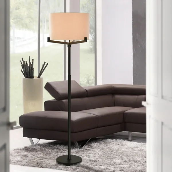 Floor Lamps-Kirkland's Home Black Metal Tri-Arm Floor Lamp Tan