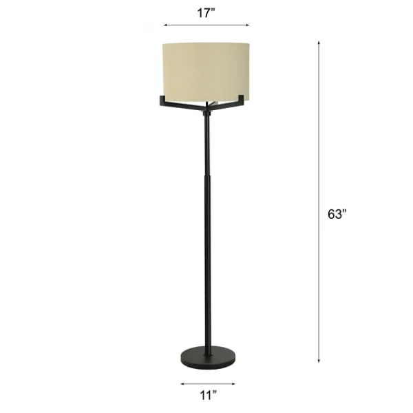 Floor Lamps-Kirkland's Home Black Metal Tri-Arm Floor Lamp Tan