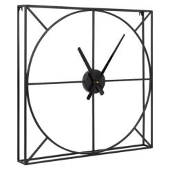 Clocks-Kirkland's Home Black Metal Willet Wall Clock