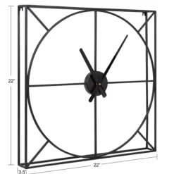 Clocks-Kirkland's Home Black Metal Willet Wall Clock