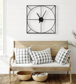 Clocks-Kirkland's Home Black Metal Willet Wall Clock