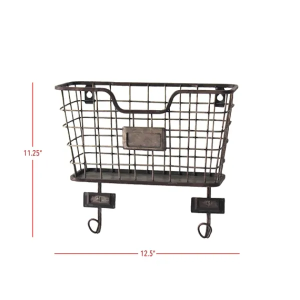 Wall Storage-Kirkland's Home Black Metal Wire Mail Wall Pocket