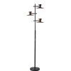 Floor Lamps-Kirkland's Home Black Metal Wood Accent Contemporary Floor Lamp