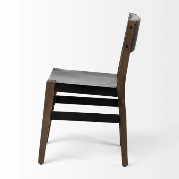 Dining Chairs-Kirkland's Home Black Modern Mango Wood Blocky Dining Chair Black/Brown