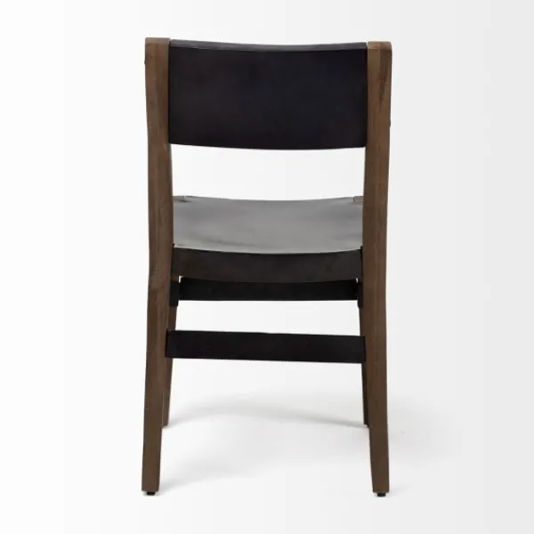 Dining Chairs-Kirkland's Home Black Modern Mango Wood Blocky Dining Chair Black/Brown