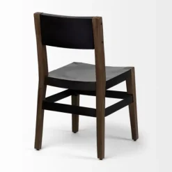 Dining Chairs-Kirkland's Home Black Modern Mango Wood Blocky Dining Chair Black/Brown