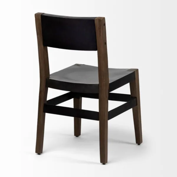 Dining Chairs-Kirkland's Home Black Modern Mango Wood Blocky Dining Chair Black/Brown