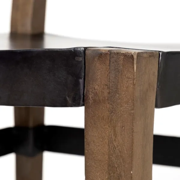Dining Chairs-Kirkland's Home Black Modern Mango Wood Blocky Dining Chair Black/Brown
