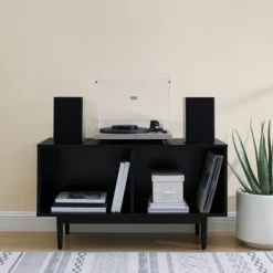 Console Tables-Kirkland's Home Black Modern Wood Console Table, 40 In.