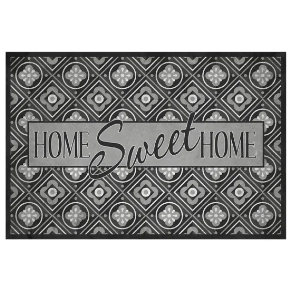 Kitchen & Floor Mats-Kirkland's Home Black Mosaic Home Sweet Home Floor Mat, 24X36 Black/Gray